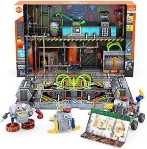 HEXBUG JUNKBOTS Small Factory Habitat Rev’s Secret Headquarters, Surprise Toy Playset, Build and LOL with Boys and Girls, Toys for Kids, 200  Pieces of Action Construction Figures, for Ages 5 and Up