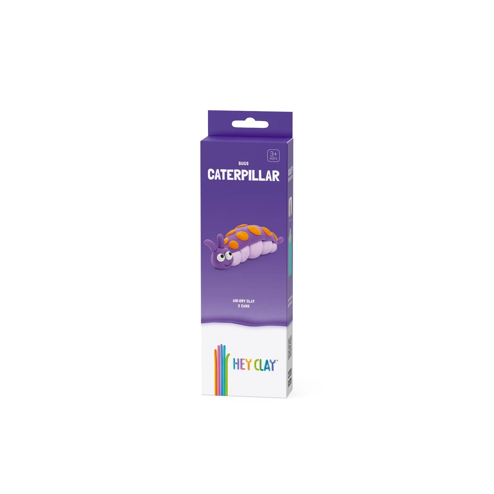 Hey Clay -  Diy Caterpillar Plastic Creative Modelling Air-Dry Clay For Kids 3 Cans-Multicolor