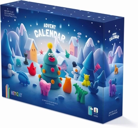 HEY CLAY Advent Calendar Winter Holidays - Colorful Modeling Air Dry Clay for Kids - Air Dry Clay Kit 36 Flowpacks with Fun Interactive App