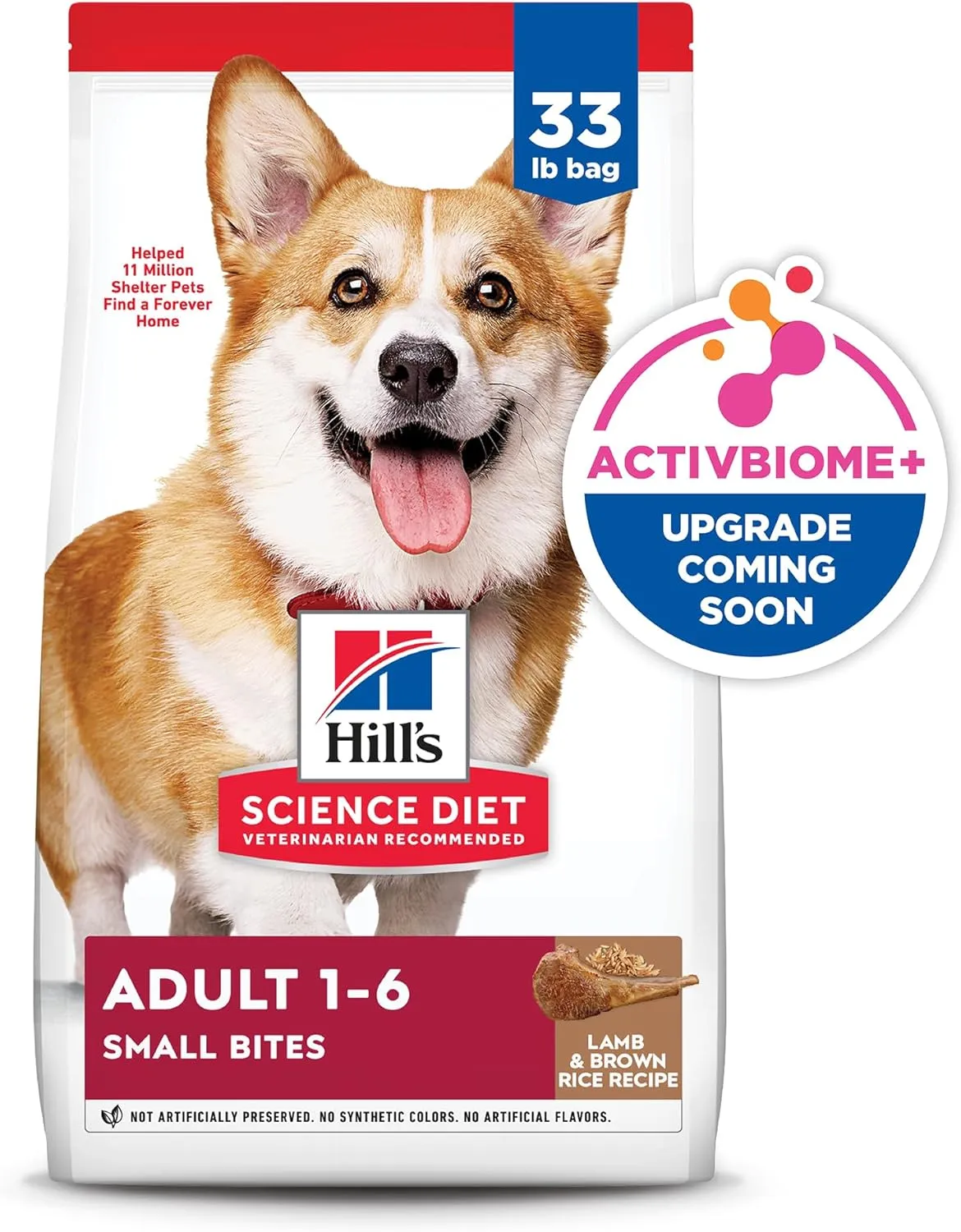 Hill's Science Diet Adult 1-6, Adult 1-6 Premium Nutrition, Small Kibble, Dry Dog Food, Lamb & Brown Rice, 33 lb Bag