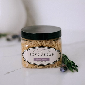 HInt of Lavender Milk Bath, 100% Natural Ingredients, Bubble Bath, Gentle Cleanser, Hydrates Moisturize and Softens The Skin, Handcrafted Goat Milk Soap, Essential Oil, 2 lbs - Bend Soap Company