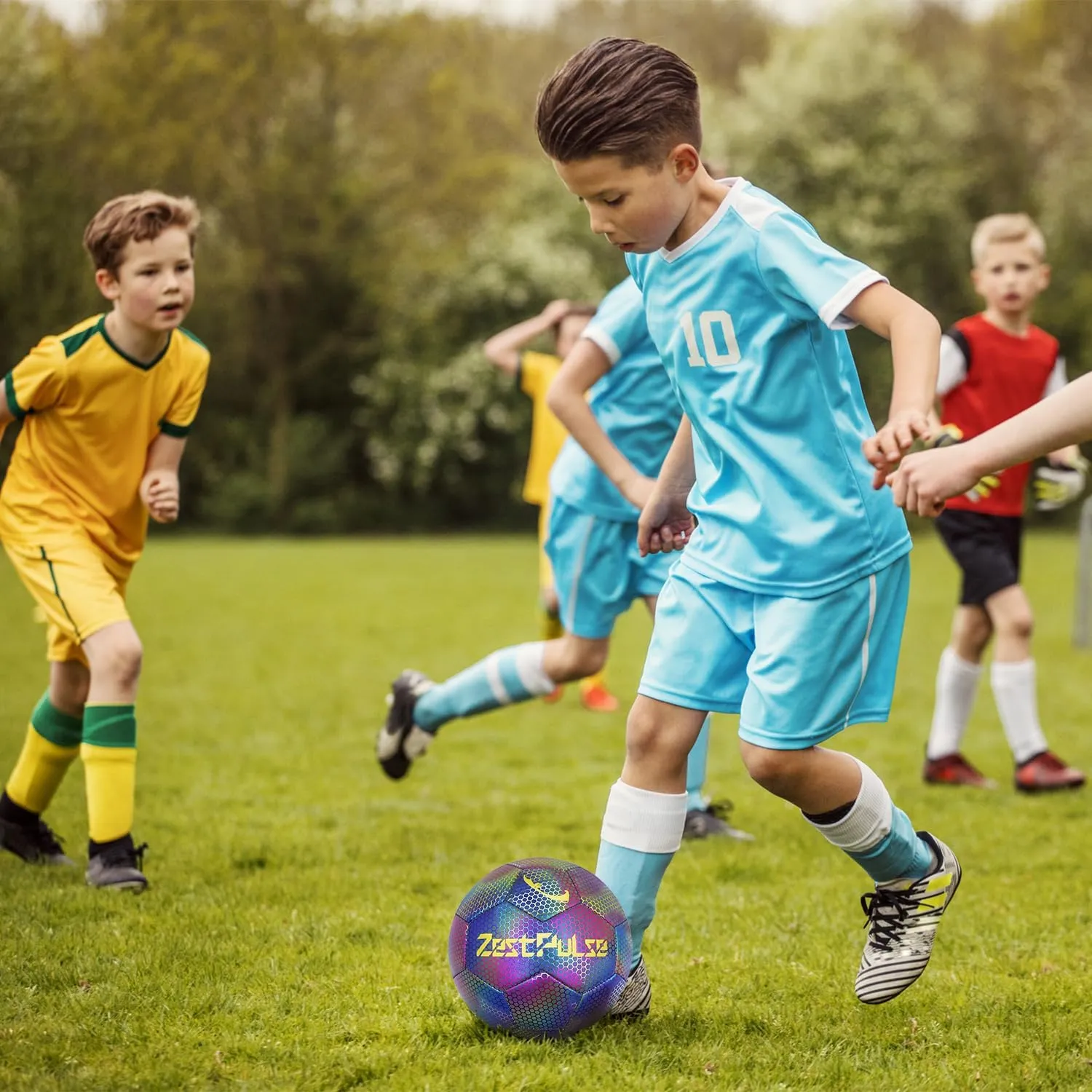 Holographic Reflective Soccer Ball Size 3, 4 & 5 for Kids & Adults, High Visibility for Night Games and Training, Ideal Gift for Boys Girls 8-12