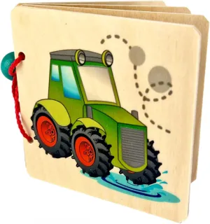 Holzspielzeug 14314 Wooden Picture Book with Car Design, Handmade, Suitable for Children from 6 Months
