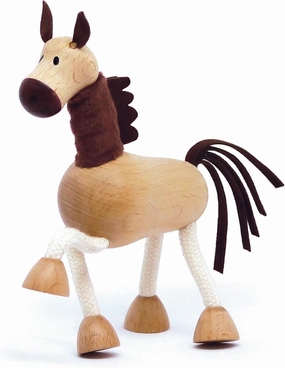 Horse Wooden Animal Toys for Toddler, Fun and Posable Wood Farm Animal Toys, Early Education Boys and Girls
