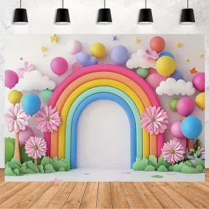 Hot Air Balloon Cloud Star Bear Travel Birthday Backdrop Bear Newbown 1st Birthday Cake Backdrop Blue Wall Cloud Star Baby Shower Decoration Backdrop (Pink, 7x5feet)