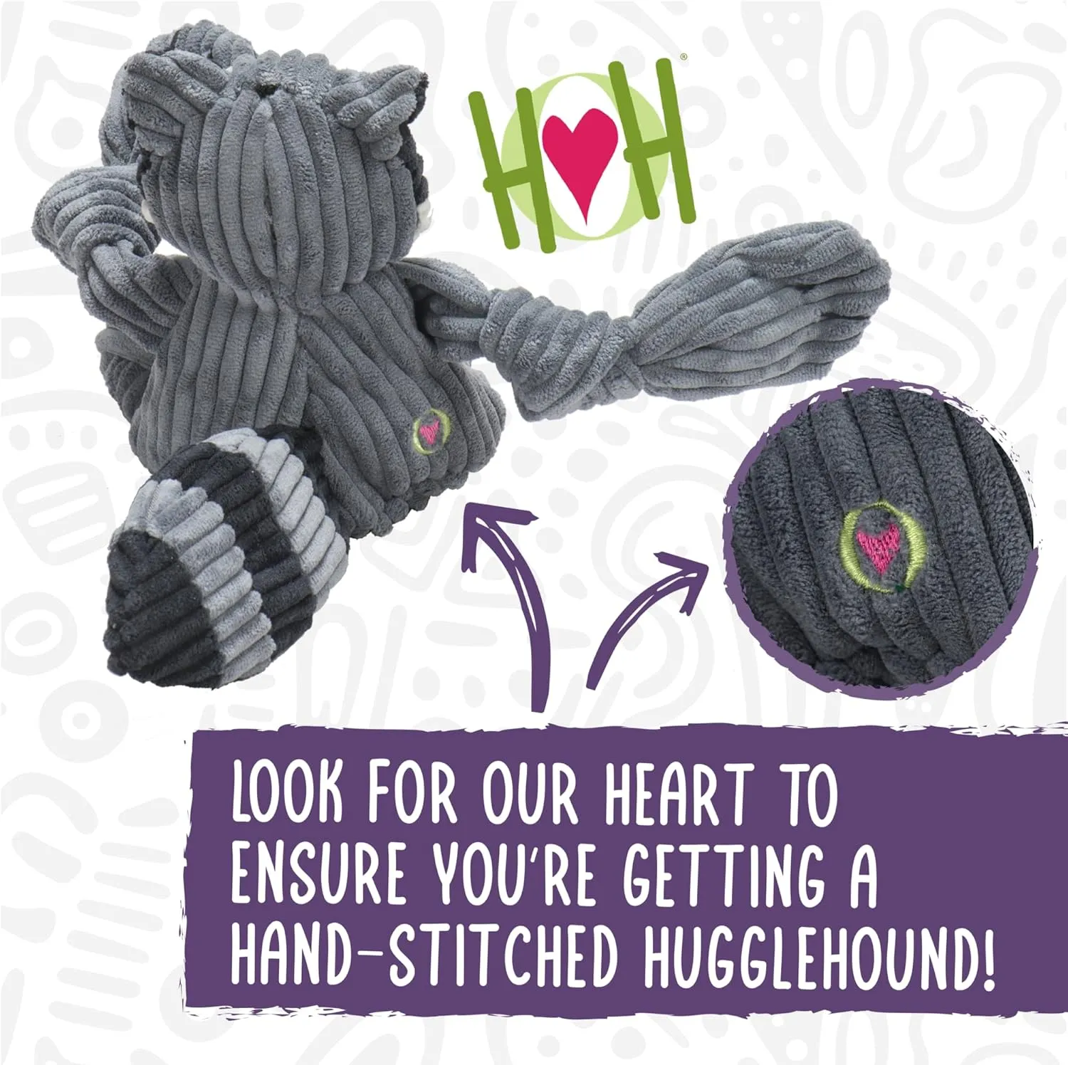 HuggleHounds Knottie Plush Dog Toy - Dog Stuffed Animal Toy, Puppy Toys, Squeaky Dog Toy for Small, Medium & Large Dogs, Durable Plush to Keep Them Busy - Morris Moose, Large