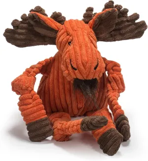 HuggleHounds Knottie Plush Dog Toy - Dog Stuffed Animal Toy, Puppy Toys, Squeaky Dog Toy for Small, Medium & Large Dogs, Durable Plush to Keep Them Busy - Morris Moose, Large