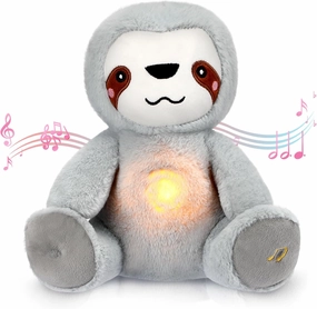 HyDren Breathing Stuffed Animal 9 inch Calming Soothers for Sleep Heartbeat Plush for Anxiety with Music Lights and Rhythmic Breathing Motion Anxiety Relief Portable Plush Sound Machine(Sloth)