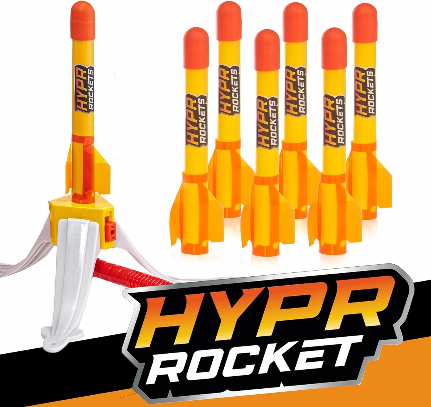 Hypr Rocket Launcher Original Refill Pack – 6 Patented Designed Rockets Only, Aerodynamic Rocket Head, High-Performance Fins, Soars 500 Feet, Durable, Outdoor Toy for Kids, Christmas/Birthday Gifts