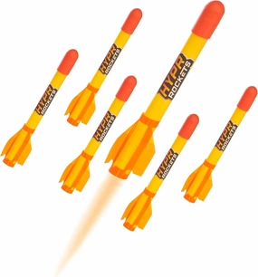 Hypr Rocket Launcher Original Refill Pack – 6 Patented Designed Rockets Only, Aerodynamic Rocket Head, High-Performance Fins, Soars 500 Feet, Durable, Outdoor Toy for Kids, Christmas/Birthday Gifts