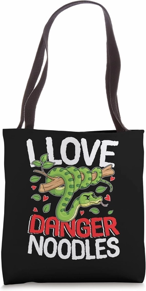 I Love Danger Noodles for Reptile Lover Snake Lover Tote Bag
