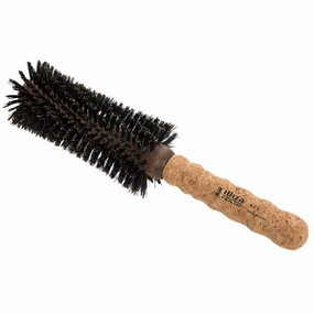 Ibiza Hair Boar Bristle Concave Barrel Brush (Z Series) | Hybrid Boar & Heat Resistant Nylon Bristles with Cork Handle | Contours to the Head Shape to Create Shiny Hair | Ideal for All Hair Types