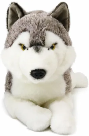Ice King Bear Lifelike Siberian Wolf Stuffed Animal - Plush Toy - 14 Inches Length (Original)