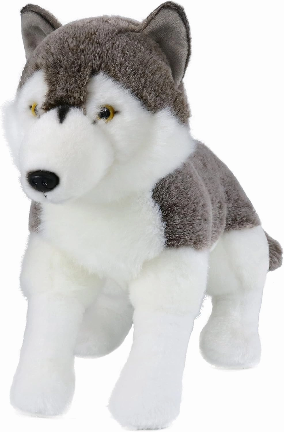 Ice King Bear Lifelike Siberian Wolf Stuffed Animal - Plush Toy - 14 Inches Length (Standing)
