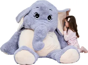 IKASA Giant Elephant Stuffed Animal Plush Toys Gifts (Gray, 72 inches)
