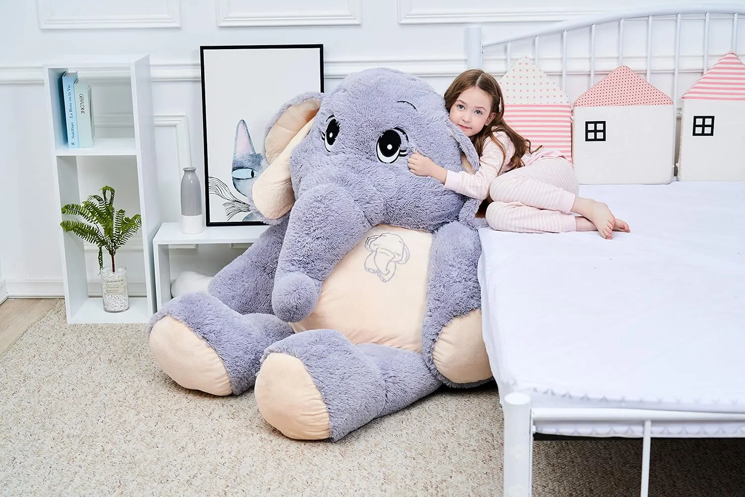 IKASA Giant Elephant Stuffed Animal Plush Toys Gifts (Gray, 72 inches)