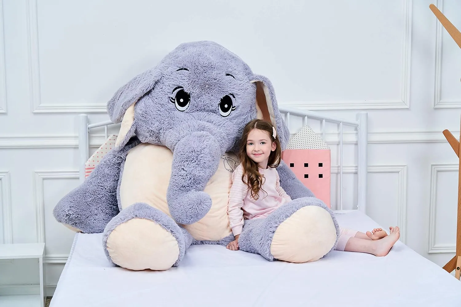 IKASA Giant Elephant Stuffed Animal Plush Toys Gifts (Gray, 72 inches)