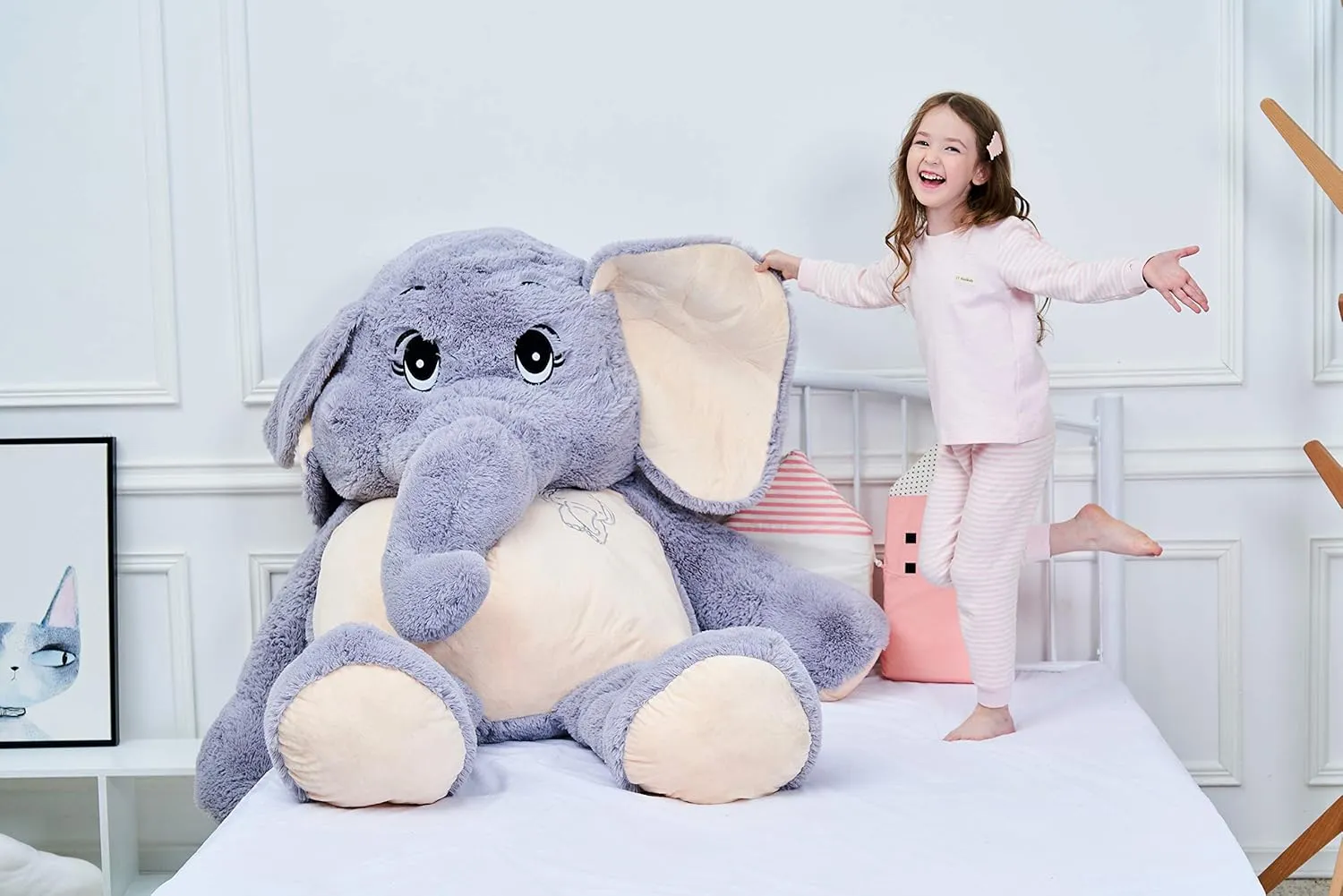 IKASA Giant Elephant Stuffed Animal Plush Toys Gifts (Gray, 72 inches)