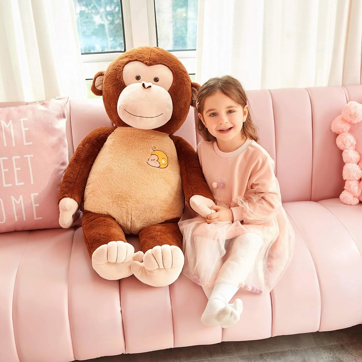 IKASA Giant Large Monkey Stuffed Animal Plush Toy for Children (Brown, 30 inches)