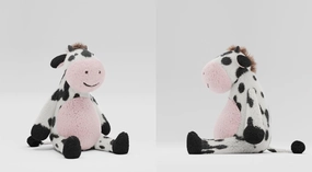 IKASA Cow Stuffed Animals Plush Toys,15" Fluffy Cuddly Cute Soft Plushy Toy, Gifts for Family Kids Girls Boys Children