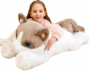 IKASA Giant Cat Ragdoll Stuffed Animal Plush Toy,Big Large Jumbo Soft Toys,30" Cute Huge Size Fat Fluffy Plushy Plushie,Gifts for Kids