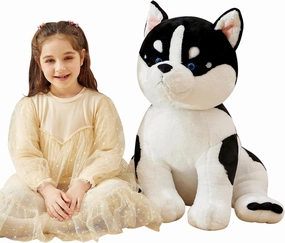 IKASA Giant Husky Stuffed Animal Plush Toy,Large Big Jumbo Soft Toys,23" Huge Size Cute Fluffy Plushy Fat Oversized Plushie,Gifts for Kids Girls Boys