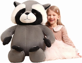 IKASA Giant Racoon Stuffed Animal Raccoon Plush Toy,31.5" Big Large Jumbo Soft Toys,Cute Huge Size Fat Fluffy Plushy Plushie,Gifts for Kids