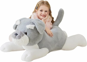 IKASA Giant Schnauzer Dog Stuffed Animal Plush Toy,Big Large Jumbo Soft Toys,30" Cute Huge Size Fluffy Plushy Fat Plushie,Gifts for Kids