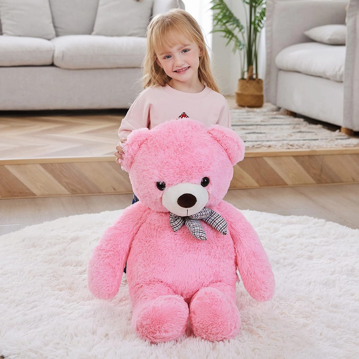 IKASA Giant Teddy Bear Plush Toy Stuffed Animals (Pink, 30 inches)