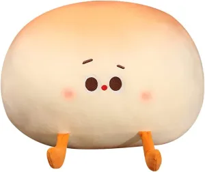 ikasus Cute Steamed Bun Plush Toys Soft Bun Plush Cushion Simulation Snack Plush Pillow Comfortable Hugging Pillow Kawaii Sleeping Plush Cushion for Home Sofa Car Decoration for Children Adults 60CM