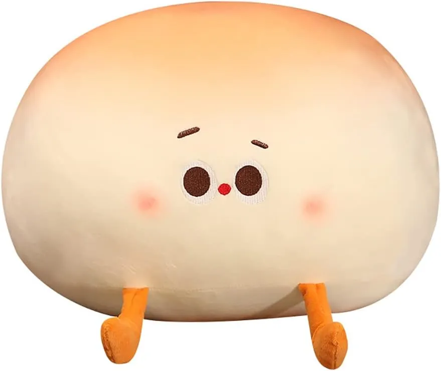 ikasus Cute Steamed Bun Plush Toys Soft Bun Plush Cushion Simulation Snack Plush Pillow Comfortable Hugging Pillow Kawaii Sleeping Plush Cushion for Home Sofa Car Decoration for Children Adults 60CM