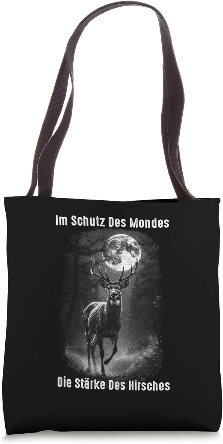 Im Schutz Des Mondes Die Stärke Des Hirsches Moose Stag Deer Tote Bag