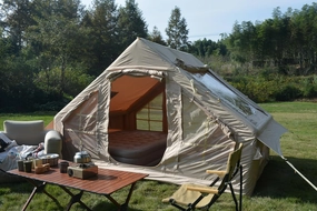 Inflatable Camping Tent Easy Setup 4 Season Glamping Tent with High Performance Inflatable Structure 4-6 Persons Waterproof Windproof Outdoor Self-Supporting Blow up Tent Air Tent