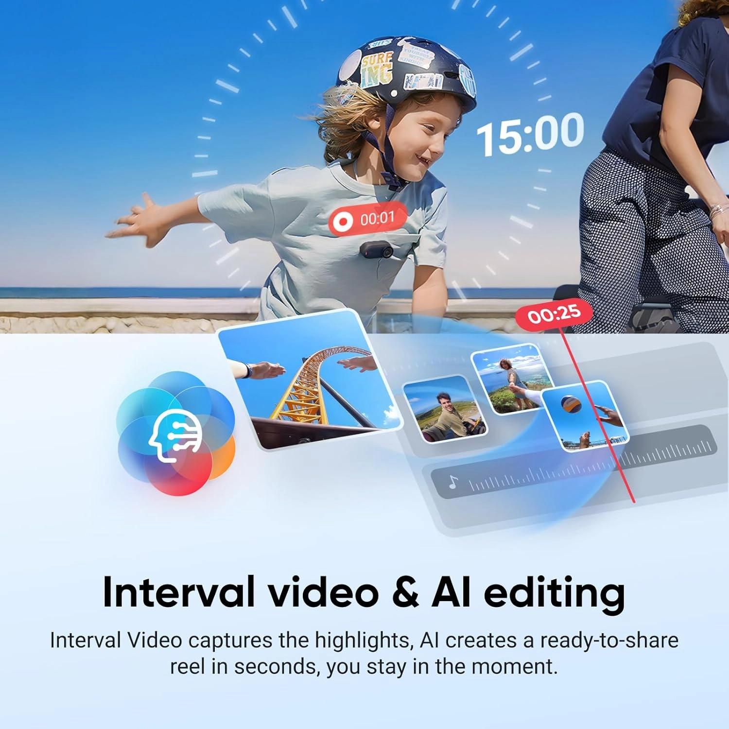 Insta360 GO 3S - 64 GB Black 4K Tiny Portable Vlogging Camera, Hands-Free POVs, Mount Anywhere, Stabilization, 140 Min Battery Life, 10m Waterproof, Apple Find My, Pet POV