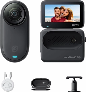 Insta360 GO 3S - 64 GB Black 4K Tiny Portable Vlogging Camera, Hands-Free POVs, Mount Anywhere, Stabilization, 140 Min Battery Life, 10m Waterproof, Apple Find My, Pet POV
