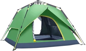 Instant Automatic Pop Up Tent, 3-4 Persons Family Camping Tent Portable Lightweight Tent,Waterproof Windproof, Sun Protection,Perfect for Beach,Outdoor,Traveling,Hiking,Hunting,Fishing, Etc (Green)