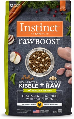 Instinct Raw Boost Healthy Weight, Natural Dry Dog Food with Freeze Dried Pieces, Grain Free Recipe - Real Chicken, 20 lb. Bag