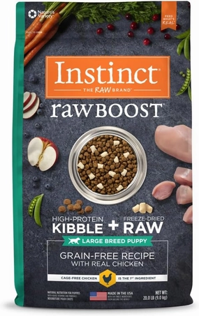 Instinct Raw Boost Large Breed Puppy, Natural Dry Dog Food with Freeze Dried Pieces, Grain Free Recipe - Real Chicken, 20 lb. Bag