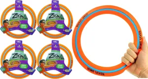 JA-RU Zooma Ring Flyer for Kids (4 Units) 11.2 Inch Orange Flying Disc Pool Toy & Beach Games. Outdoor Kids Play Equipment. Disc Golf Yard Games, Orange-1029-4s