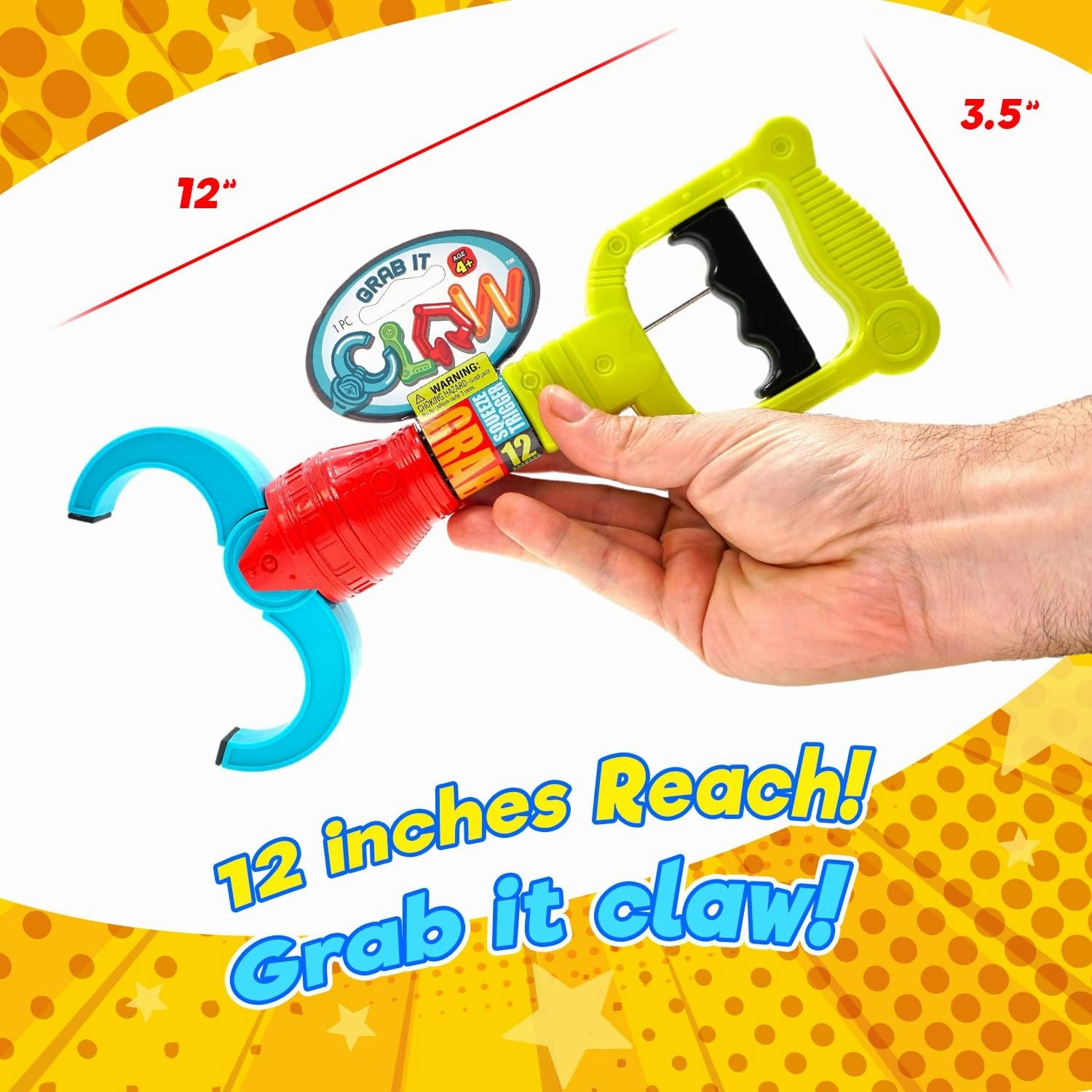 JA-RU Robot Arm Claw Grabber (6 Toys Assorted) 12 Inch Long Reach. Reacher Grabber Pickup Tool Kids Toys. Interactive Play & Learning Toy. Hand Eye Coordination Training. 5617-6s