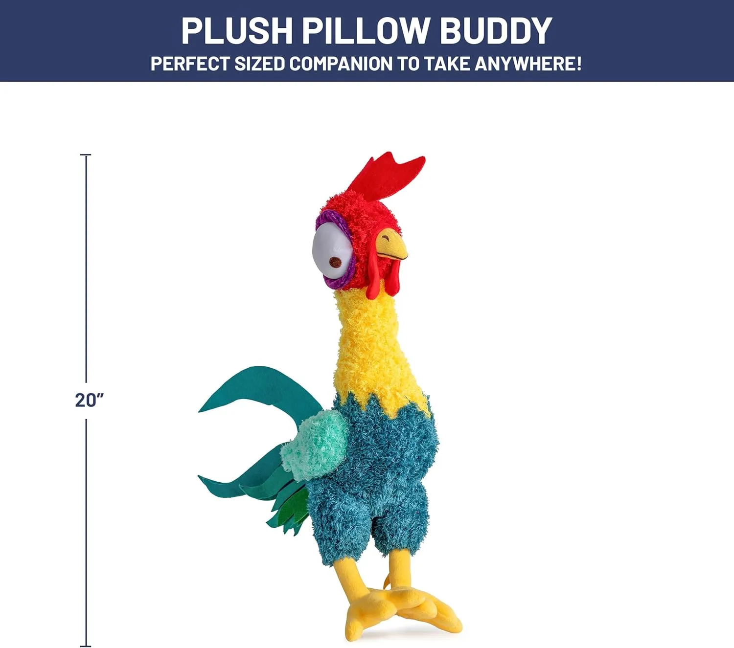 Jay Franco Disney Plush Pillow Buddy - Soft Plushie Stuffed Pillow, 20 Inches, Multi - Hei Hei