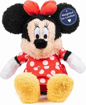Jay Franco Weighted Disney Plush Pillow Buddy - 2.5 lbs Soft Plushie Stuffed Pillow, 17 Inches, Red - Minnie Mouse 01