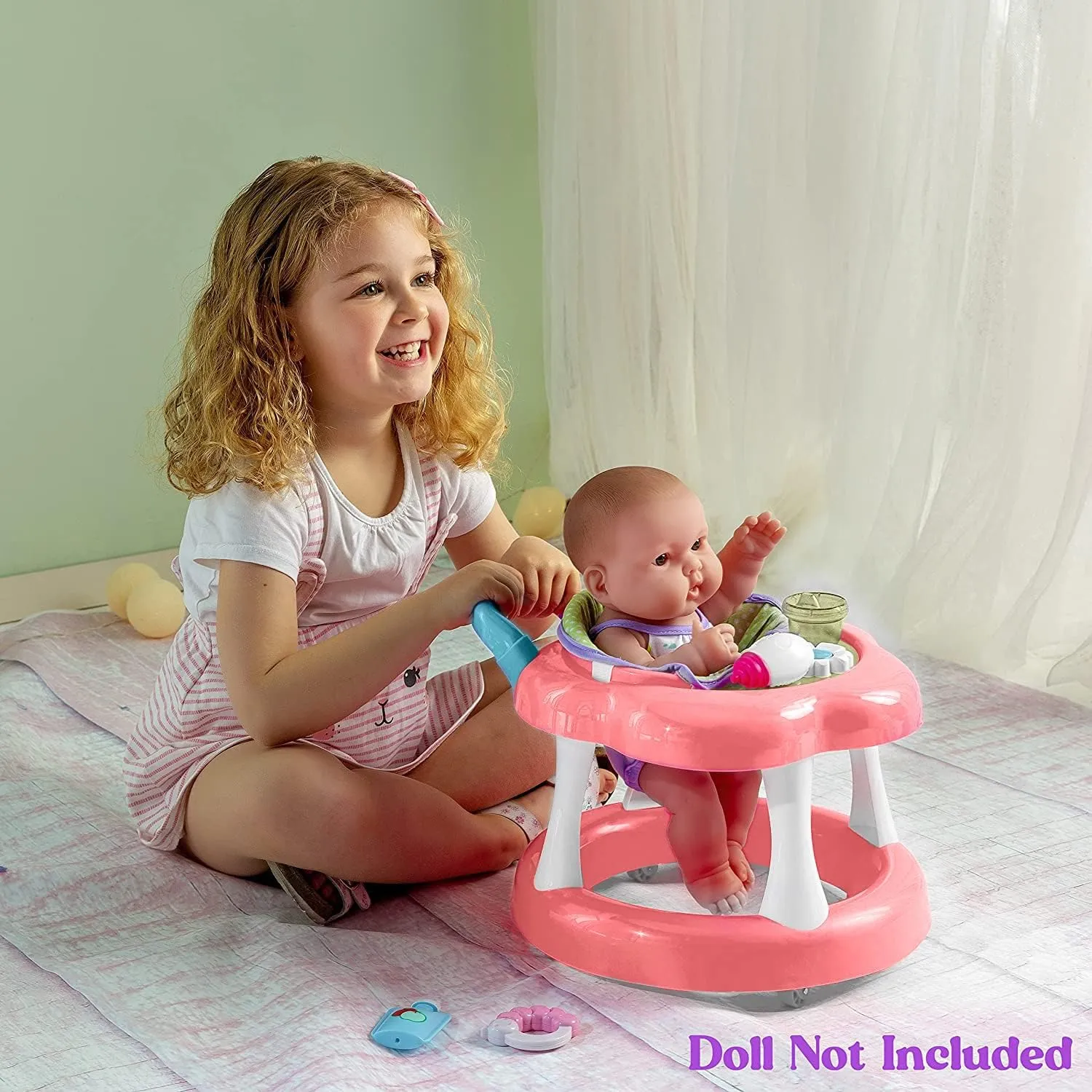 JC Toys - For Keeps Playtime! | Baby Doll Walker Gift Set | Fits Dolls up to 17" | Cloth Seat for easy use and Play Accessories | Ages 2 