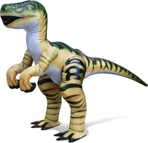 Jet Creations Inflatable 51" L Velociraptor Dinosaur Toy, Green Prehistoric Animal, Garden Decor, Photo Prop, Jurassic Theme Decoration