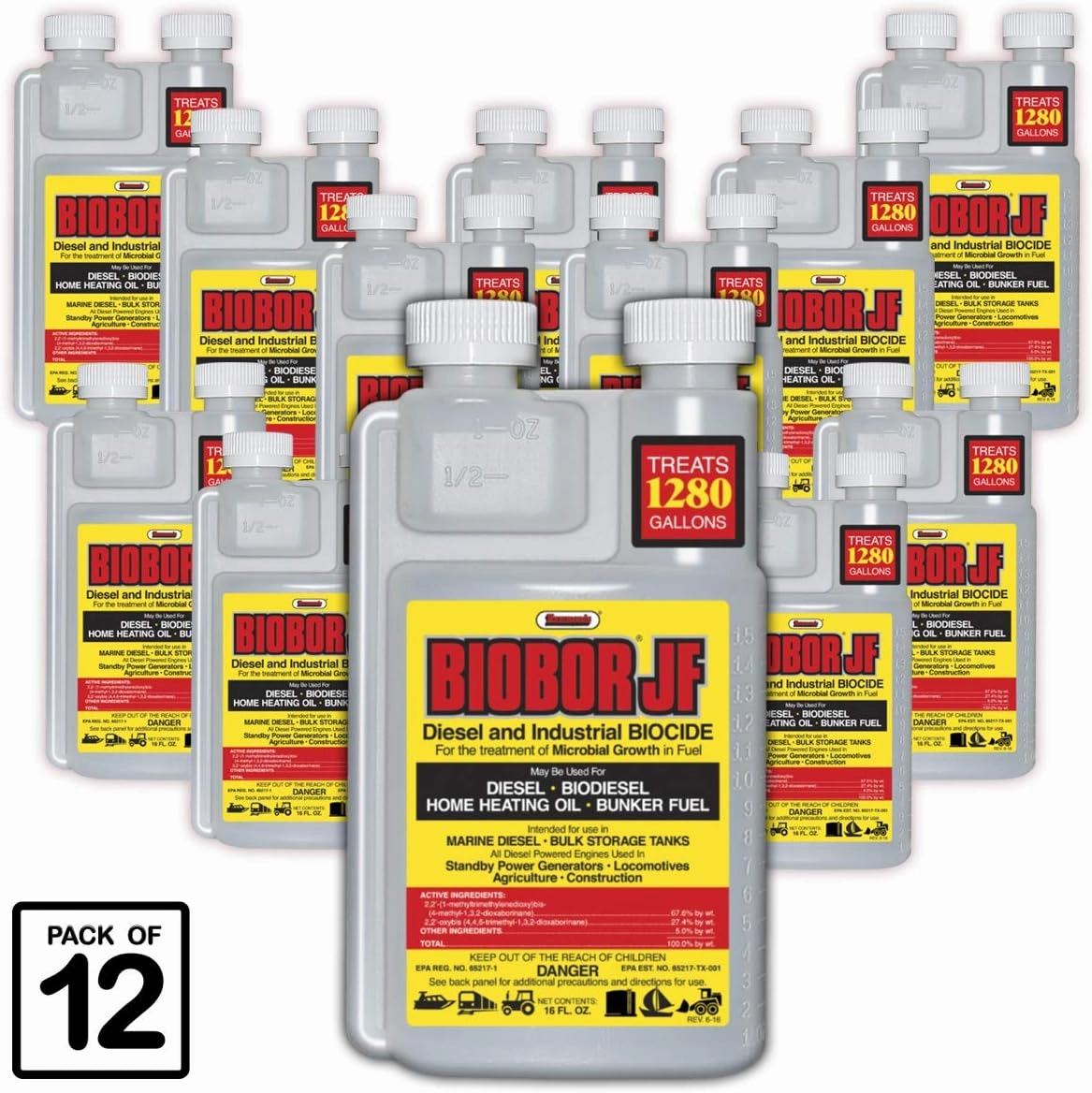 JF Diesel Fuel Additive: Highly Effective Fuel Biocide Supplement, Prevents Corrosion of Fuel Tanks, Increases Lubricity, Dual Phase Chemistry | 1 Gallon, 4-Pack, (BBJUG04US)