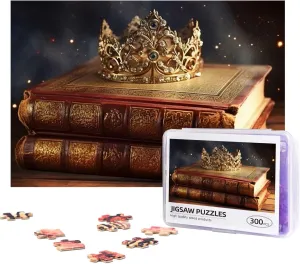 Jigsaw Puzzle Personalized 300 Pieces Puzzles with Storage Bag Vintage Book1 Photos Puzzles Wooden Home Decor Wall Art Custom Picture Puzzle Gift for Wedding Birthday Couple Lovers 10.2"x15"