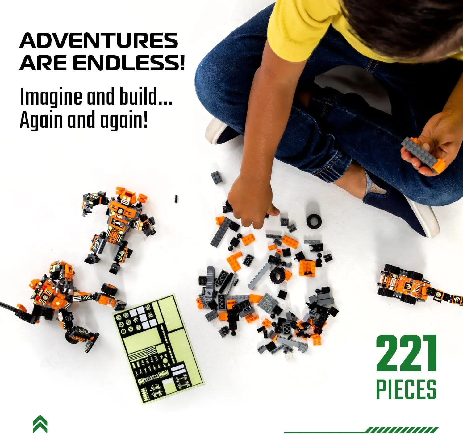JITTERYGIT Mech Robot Soldier Glow in The Dark Bricks Toy STEM Gift Set, Juguetes para Niños De Christmas Birthday Regalos, Cool Military Holiday Present for Boys, Girls, Teen 6 7 8 9 10 Year Old