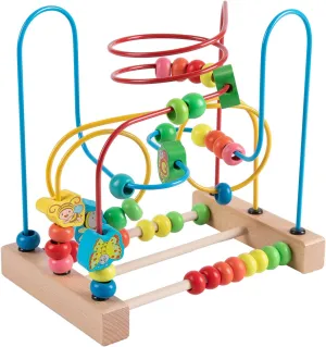 Joqutoys Bead Maze Toy for 1 2 3 Year Old Kids, Wooden Colorful Roller Coaster Circle Toys, Early Educational Toys for Toddlers, First Birthday Gifts for Boys Girls