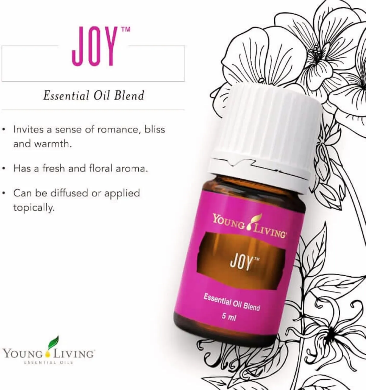 Joy Essential Oils Blend by Young Living, 5 Milliliters