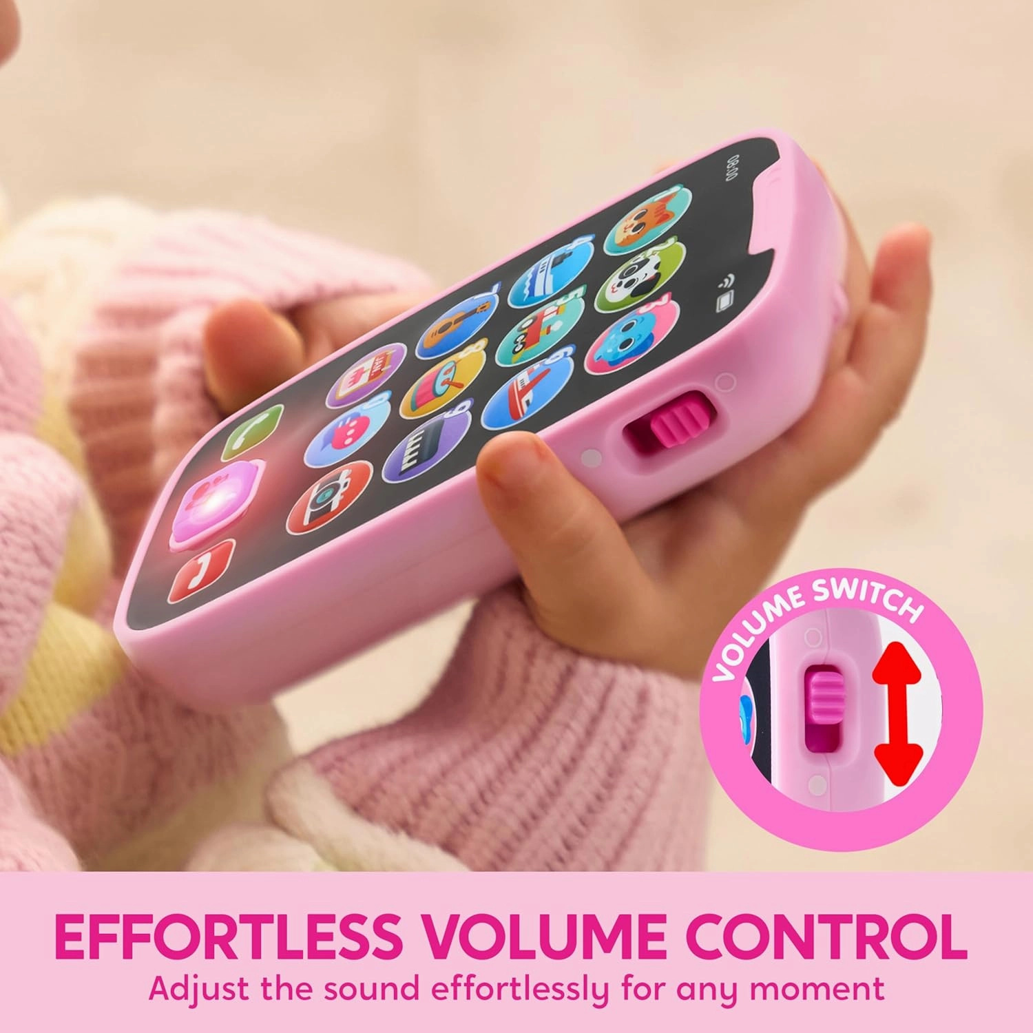 JOYIN Baby Learning Phone and Remote Toy for Toddler, Pink Smartphone Toys with Music for Infants, Kids, Girls, Holiday Stocking Stuffers, Birthday Gift